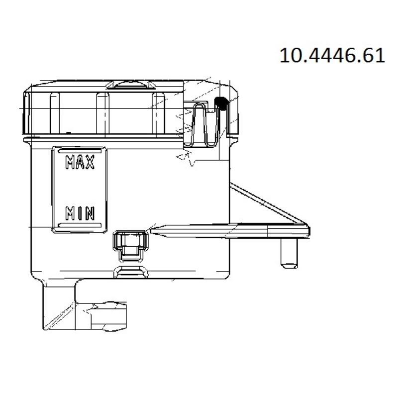 Depósito para bomba Brembo salida 90º soporte horizontal agujero grande - 10444661
