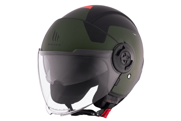 Casco Mt Jet Viale Sv S Beta A6 Verde Mate