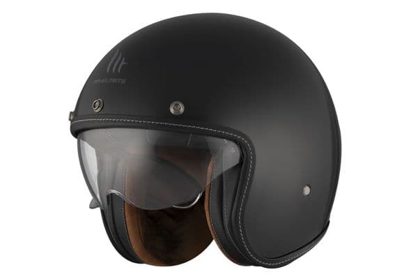 Casco Mt Jet Le Mans 2 Sv S Solid A1 Negro Brillo