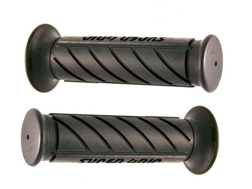 [R184160230.] Juego Puños Negros De Goma Scooter y Moto 128mm