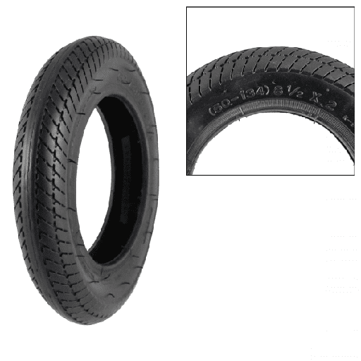 [R980800102.] Neumático Cubierta Patinete Eléctrico - 8 1/2 X 2, Negro, Cámara De Aire Alto Perfil