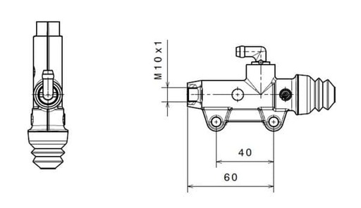 [Brembo 910.4776.01.] Bomba de freno BREMBO trasero gris Ø13mm - 910.4776.01