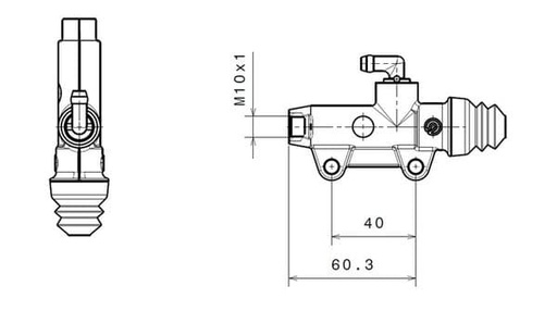 [Brembo 910.A903.90.] Bomba de freno BREMBO trasero negro Ø13mm - 910.A903.90