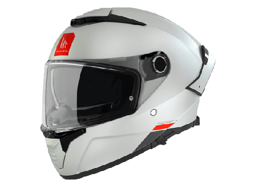 [13080000003.] Casco Mt Integral Thunder 4 Sv Solid A0 Blanco Perla Brillo