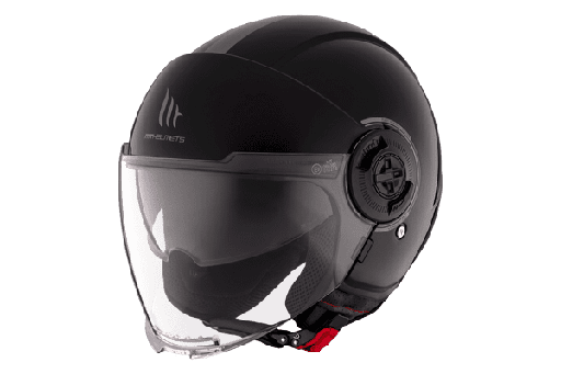 [132500001110.] Casco Mt Jet Viale Sv S Solid A1 Negro Brillo