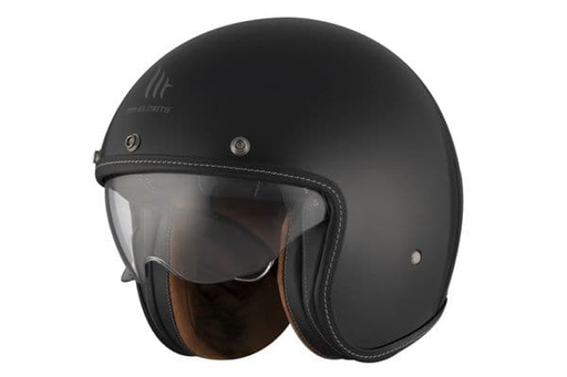 [13390000113.] Casco Mt Jet Le Mans 2 Sv S Solid A1 Negro Brillo