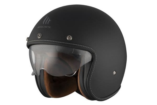 [13390000133.] Casco Mt Jet Le Mans 2 Sv S Solid A1 Negro Mate