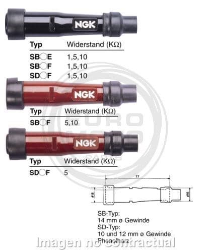 [ESD05F.] Pipa de Bujía NGK SD05F