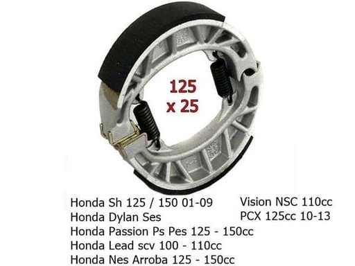 [R225120470 - 280625.] Mordazas de freno Honda Sh Dylan Ps Nes Pcx 125, Vision