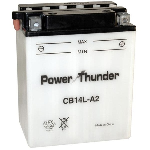 [E0614341P.] Batería YB14L-A2 (con ácido) - Power Thunder