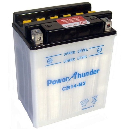 [E0614381P.] Batería YB14-B2 (con ácido) - Power Thunder