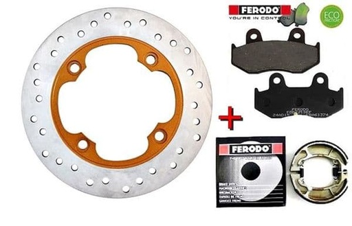 [kit comp freno sh.] Kit completo frenado Honda Sh 125 150, Dylan, Passion, Nes