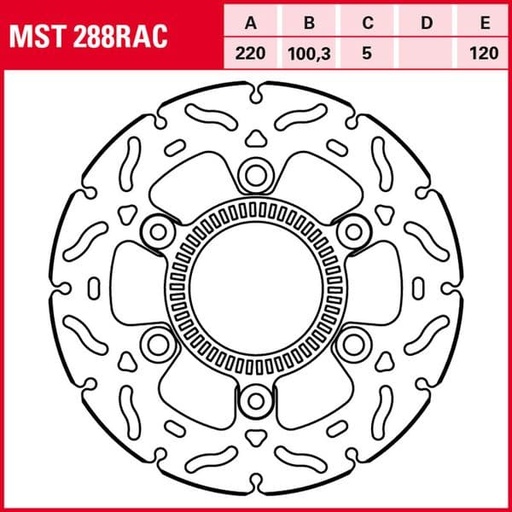 [EMST288RAC.] Disco de freno TRW MST 288 RAC