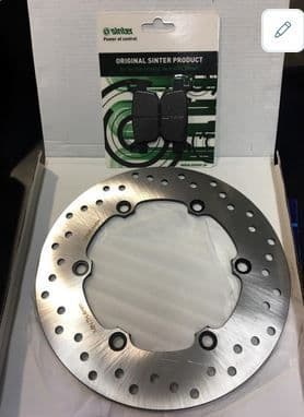 [R225162100 + 2560.] Disco y pastillas de freno trasero Honda Sh 300 (07-16)