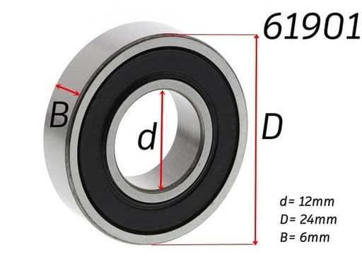[S71.98.] Rodamiento bolas 61901 12x24x6