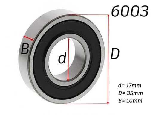[S71.03.] Rodamiento bolas 6003 2RS 17X35X10