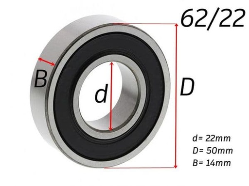 [S71.89.] Rodamiento bolas 62/22 2RS C3 22x50x14