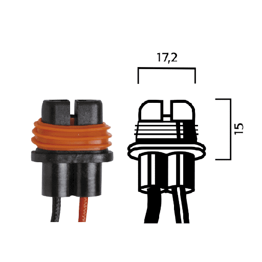 [R246472080.] Portalámparas para bombillas H8/H9/H11 con cables