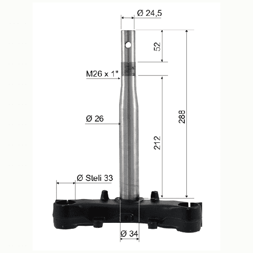 [R121570491.] Tija dirección Honda SH 125 150IE (13-19)