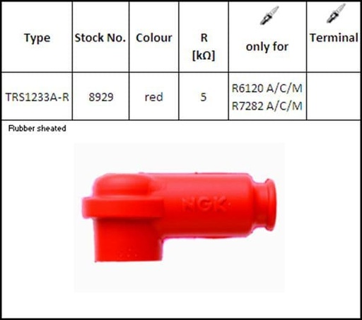 [ETRS1233A.] Pipa de Bujía NGK TRS1233A