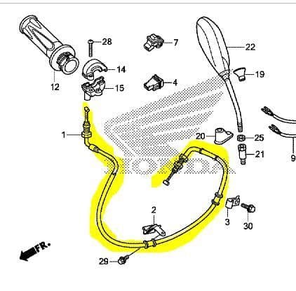 [164335D.] Cable acelerador Honda Sh Mode 125 (2014-2016)