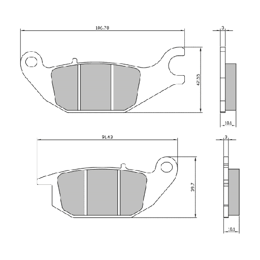 [R225103660.] Pastillas de freno traseras Yamaha Tricity
